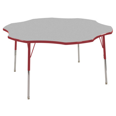 ECR4kids 60" Flower Shaped Adjustable Activity Table in Gray