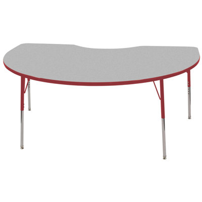 ECR4kids 48 x 72 Kidney Shaped Adjustable Activity Table in Gray
