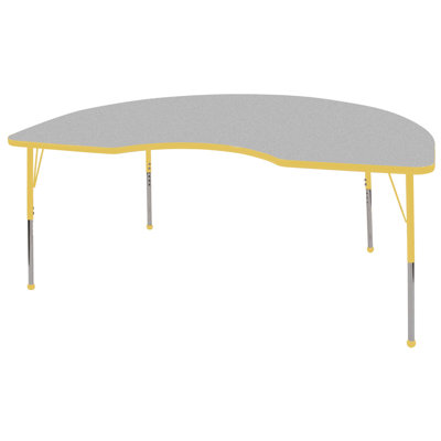 ECR4kids 48 x 72 Kidney Shaped Adjustable Activity Table in Gray