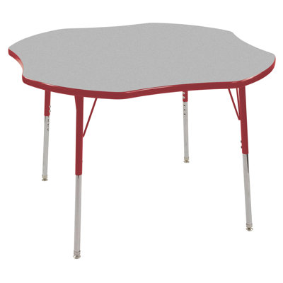 ECR4kids 48" Clover Shaped Adjustable Activity Table in Gray