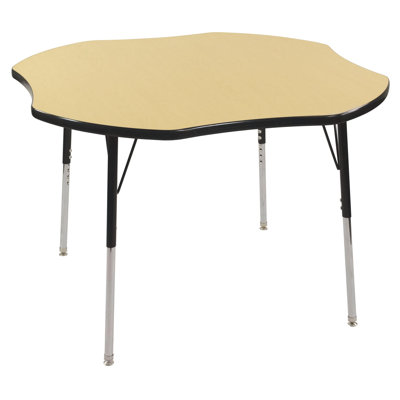 ECR4kids 48" Clover Shaped Adjustable Activity Table in Maple
