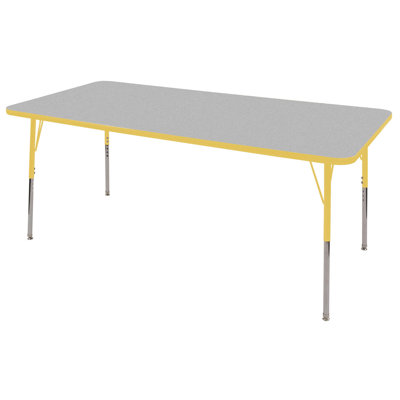 ECR4kids 36" x 72" Rectangular Adjustable Activity Table in Gray