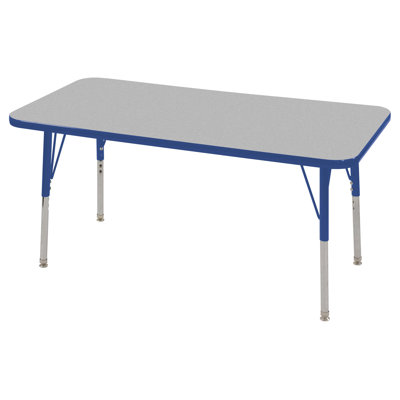 ECR4kids 24" x 48" Rectangular Adjustable Activity Table in Gray