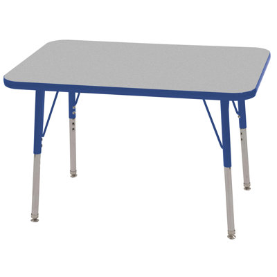 ECR4kids 24x36 Rectangular Adjustable  Activity Table in Gray