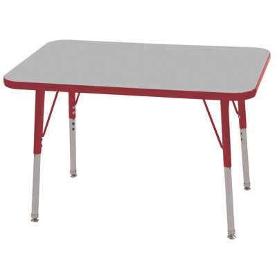 ECR4kids 24x36 Rectangular Adjustable  Activity Table in Gray