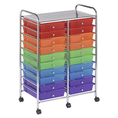 ECR4kids 20-Drawer Double-Wide Mobile Organizer