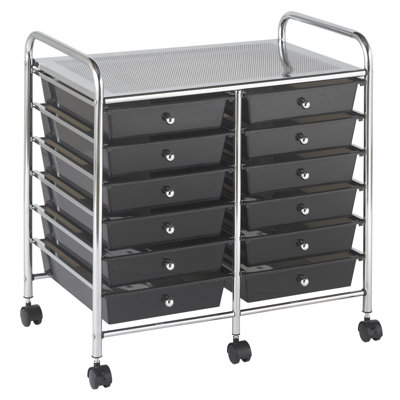 ECR4kids 12-Drawer Double-Wide Mobile Organizer
