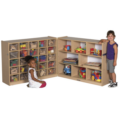 ECR4kids 36" Fold & Lock Storage Cabinet with 25 Tray