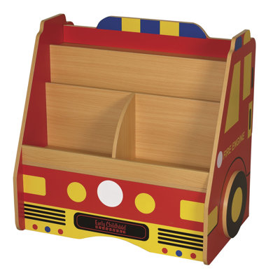ECR4kids 3-Piece Fire Engine Book Storage Center