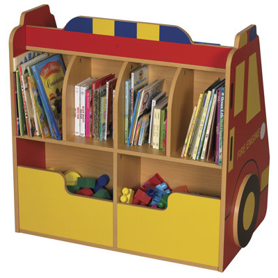 ECR4kids 3-Piece Fire Engine Book Storage Center