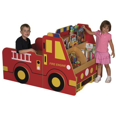 ECR4kids 3-Piece Fire Engine Book Storage Center