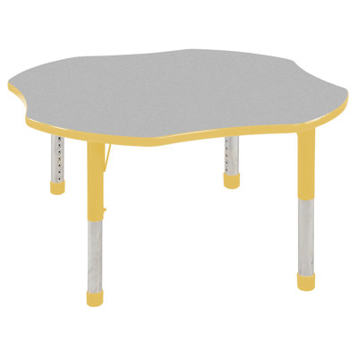 ECR4kids 48" Clover Shaped Adjustable Activity Table in Gray