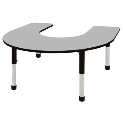 ECR4kids 60" x 66" Horseshoe Shaped Adjustable Activity Table in Gray