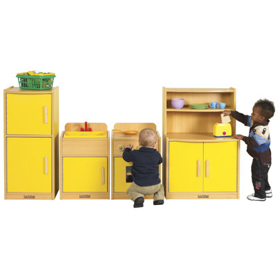ECR4kids Colorful Essentials Four Piece Play Kitchen
