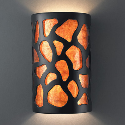 Ambiance Open Top and Bottom Large Cobblestones Wall Sconce