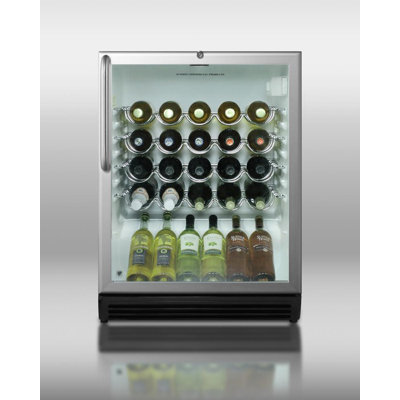 Summit Appliance Wine Cellar with Scalloped Steel Shelving in Black