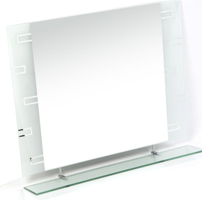 Decor Wonderland Frameless Aydin Wall Mirror and Shelf
