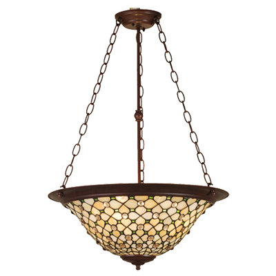 Deco Tiffany 3 Light Inverted Pendant
