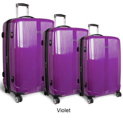 J World Concord 3 Piece Polycarbonate Expandable Spinner Luggage Set