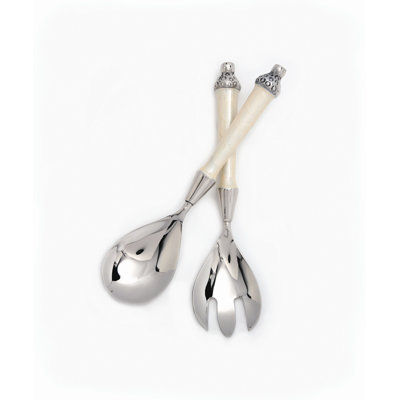 Cloisonne Beige Salad Servers