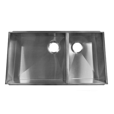 Julien Trapezoid 34.33' x 17.5' Undermount Stainless Steel Double Bowl Kitchen Sink