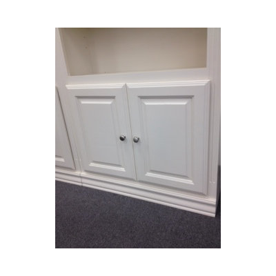 A&E Wood Designs Hampton 84" Tall 3-Piece Wall Bookcase with Doors in Pearl White