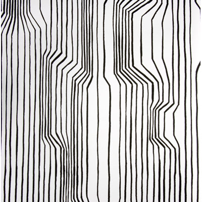 Marimekko Frekvenssi Wallpaper in White and Black by Harri Koskinen
