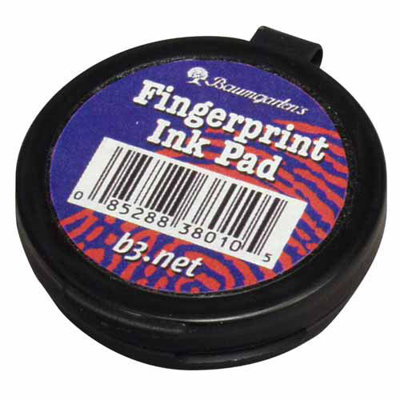 Baumgartens Finger Print Pad, 1-5/8"x1-5/8"x1/2", Black