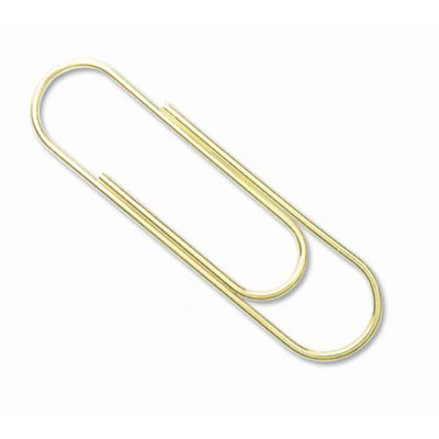 Baumgartens Standard Paper Clips, 1", 100 per Pack, Gold