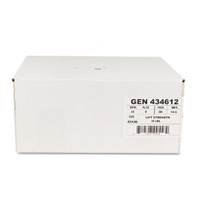 Whitehall Hi-Density Can Liners, 24 x 23, 6 mic, Clear, 20 Rolls of 50 Bags, 1000/Carton