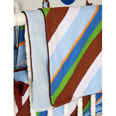 Caden Lane Boutique Diagonal Stripe Piped Blanket