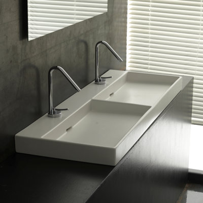 WS Bath Collections Urban 47" X 18" Ceramic Double Bathroom Sink