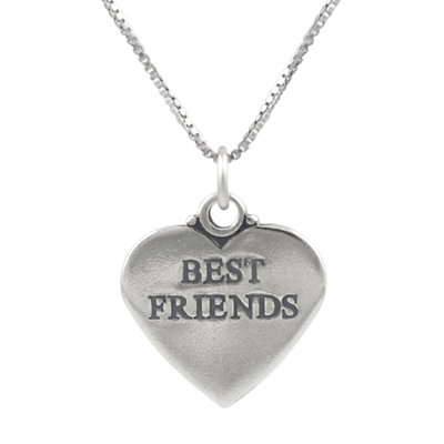 Sterling Silver Best Friend Heart Necklace