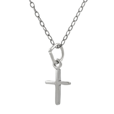 Skyline Silver Sterling Silver Childrens Cross Necklace