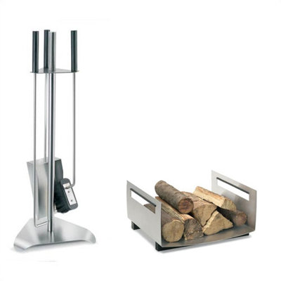 Blomus Chimo 3 Piece Stainless Steel Fireplace Tool Set