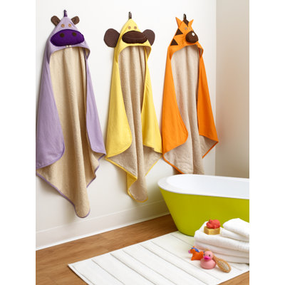 3 Sprouts Purple Hippo Hooded Towel