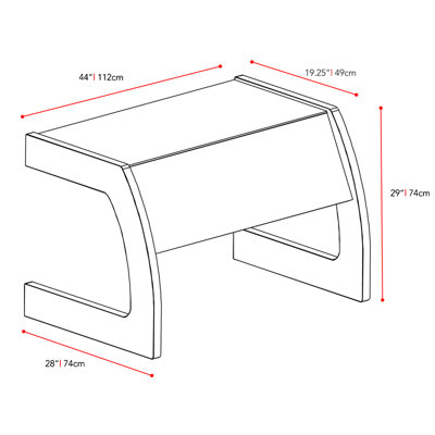dCOR design Computer Desk with C-Shaped Legs