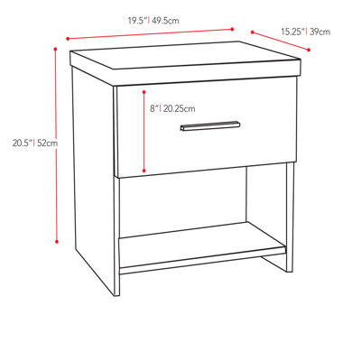 dCOR design Willow 1 Drawer Nightstand