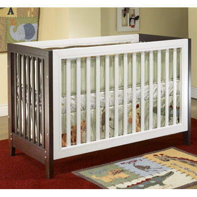 Sorelle City Lights Commuter Convertible Crib Set in Two Tone White / Esprsso