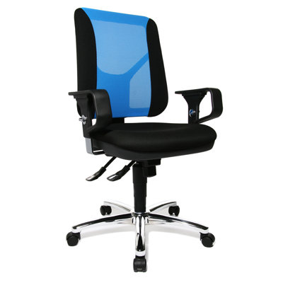 Topstar Artwork  Height Adjustable Swivel Chair in Black and Blue Mesh