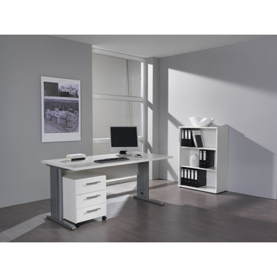 Modal Mura Three Drawer Filing Pedestal in White Melamine