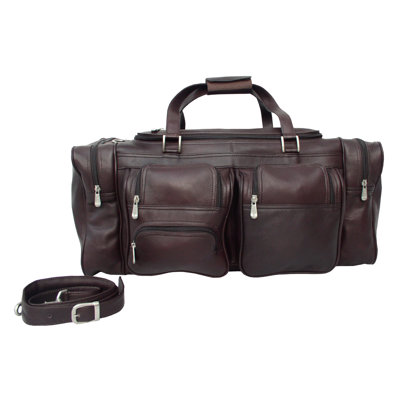 Piel Leather Traveler 24" Leather Travel Duffel with Pockets