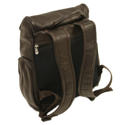 Piel Leather Entrepreneur Multi-Pocket Laptop Backpack in Chocolate