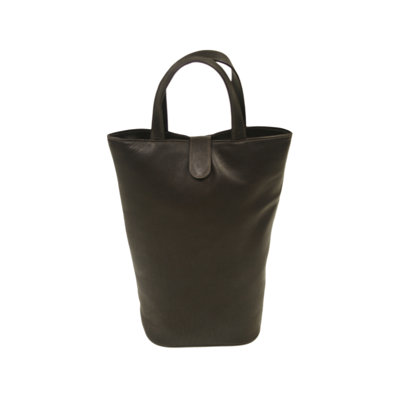 Piel Leather Fashion Avenue Double Wine Tote in Chocolate