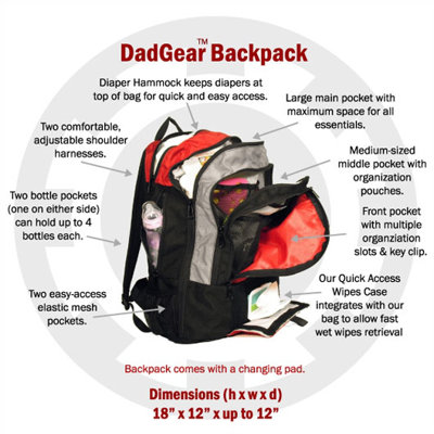 DadGear Center Stripe Backpack Diaper Bag