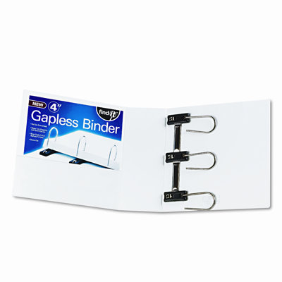 FIND IT Gapless Loop Ring View Binder, 4in Capacity, White                                                                           