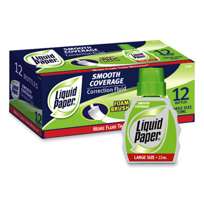 Paper Mate Correction Fluid, w/ Foam Brush, 22ml, White