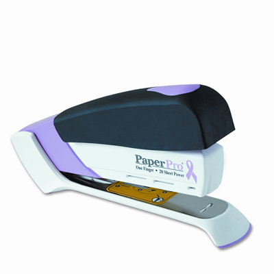 PaperPro Pink Ribbon Desktop Stapler, 20 Sheet Cap, Black/Pink