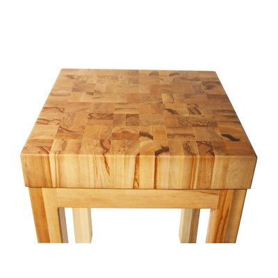 Bradley Brand Furniture Saddle Creek Prep Table with Butcher Block Top