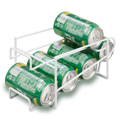 Fridge Coated Wire Can Rack in White